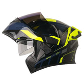 Casco Hro 3400Dv Evo Ioque Negro Amarillo Visor Iridium Azul